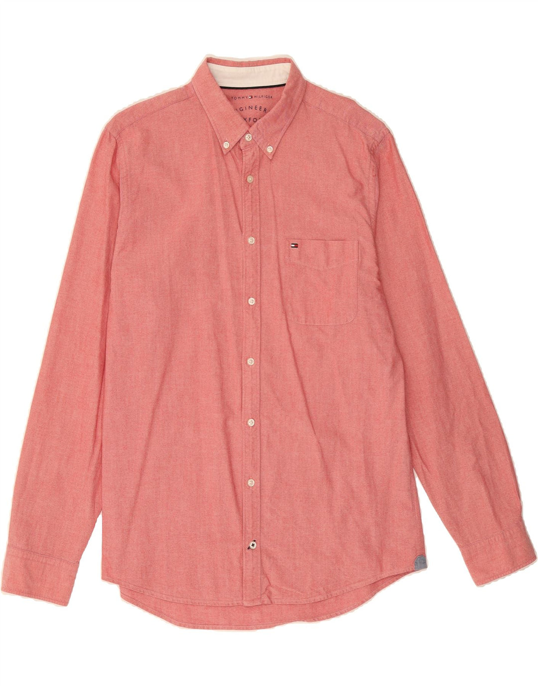 TOMMY HILFIGER Mens Shirt Large Red Vintage Tommy Hilfiger and Second-Hand Tommy Hilfiger from Messina Hembry 