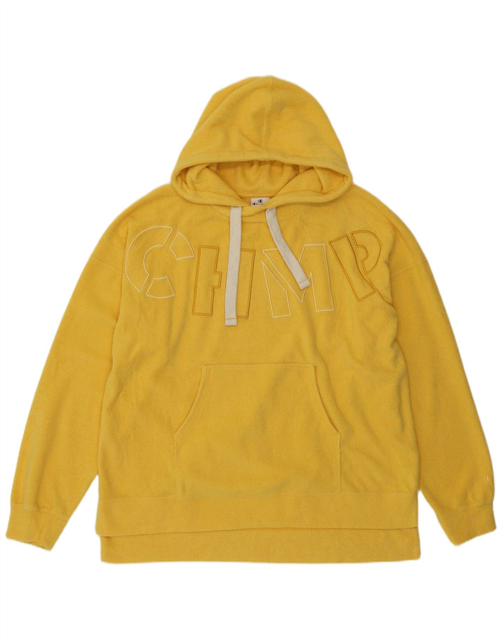 Maglione con cappuccio grafico in pile da uomo Champion grande poliestere giallo