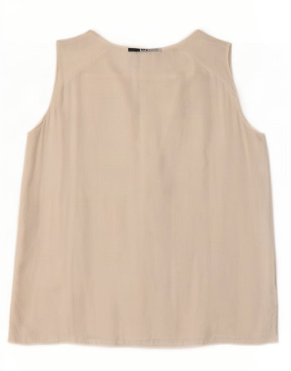 Top Zara da donna, camicetta senza maniche con volant sul davanti, UK 12, bianco medio