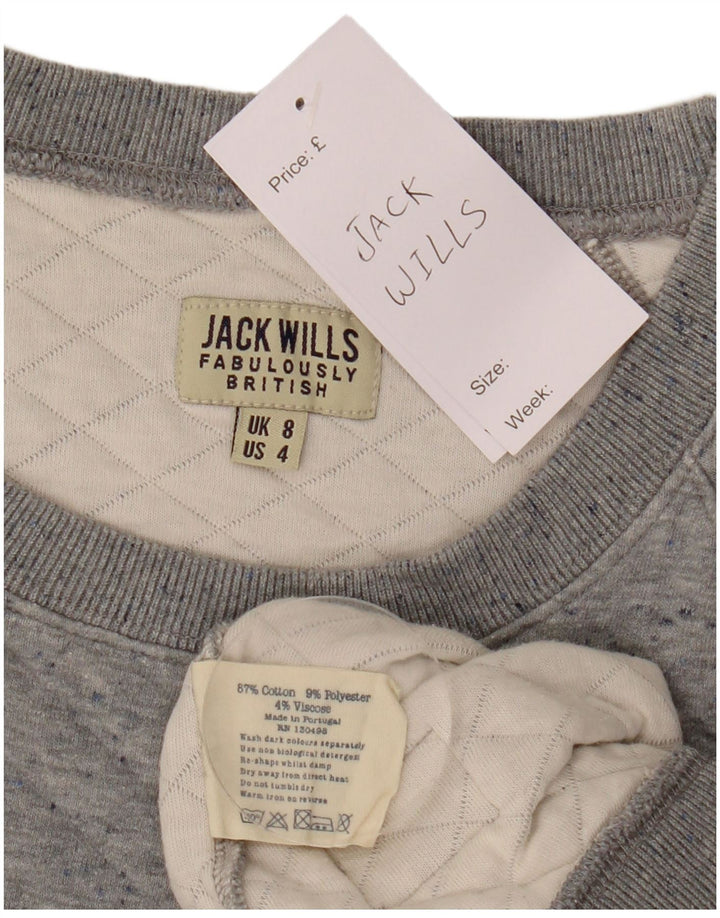 Felpa oversize da donna Jack Wills UK 8 Small Cotone grigio