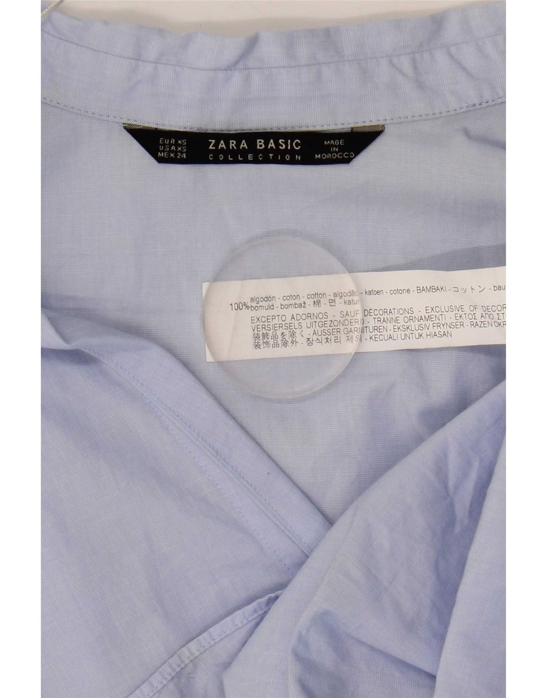 Camicia oversize da donna Zara UK 6 XS cotone blu