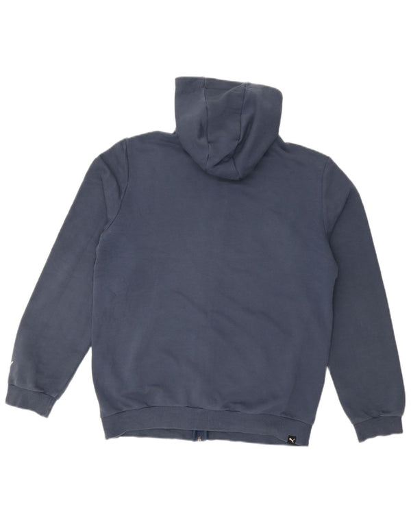 Felpa con cappuccio e zip grafica Puma da bambino 15-16 anni in cotone blu navy