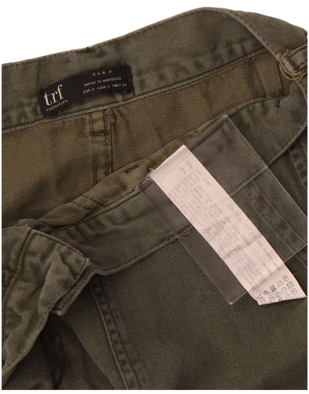 Pantaloni cargo dritti da donna Zara piccoli W26 L27 kaki