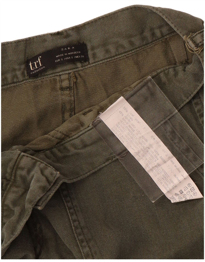 Pantaloni cargo dritti da donna Zara piccoli W26 L27 kaki