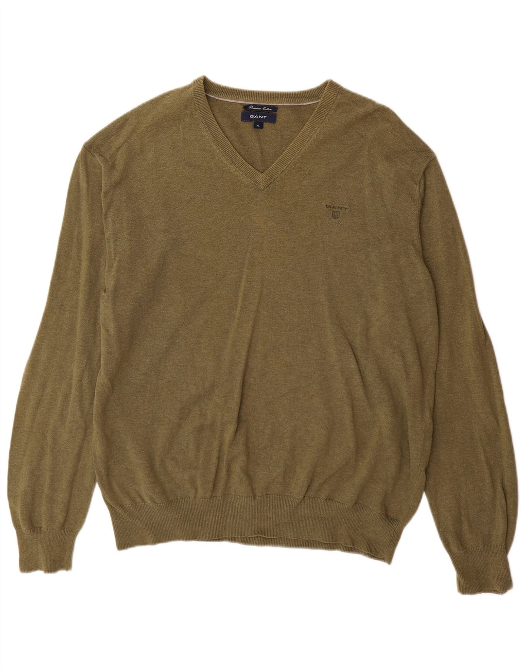 Gant Maglione da uomo con scollo a V XL in cotone kaki