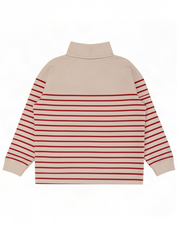 Crew Clothing Felpa da donna con zip e collo maglione UK 10 Small White Striped