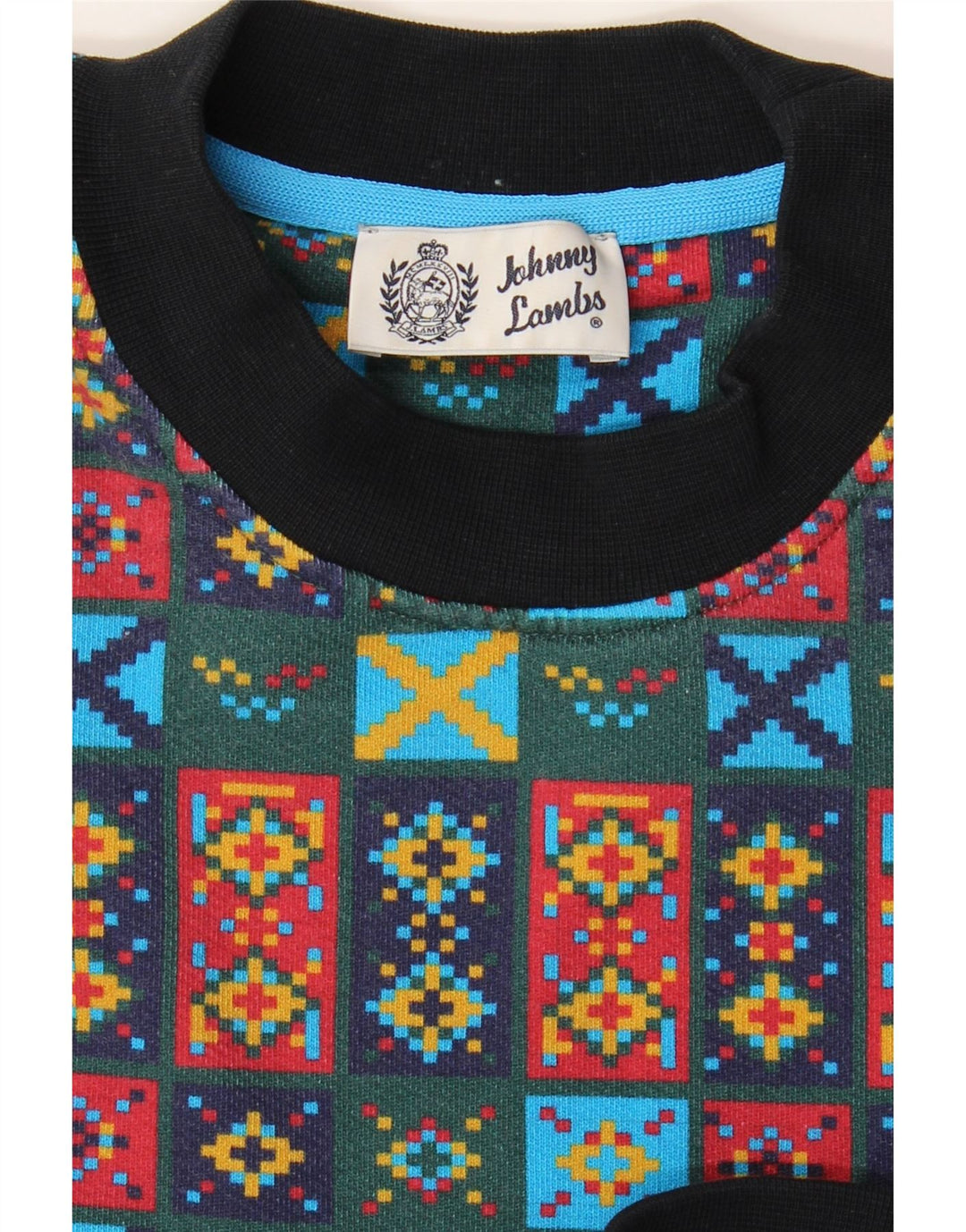 JOHNNY LAMBS Felpa da uomo Maglione medio multicolore geometrico