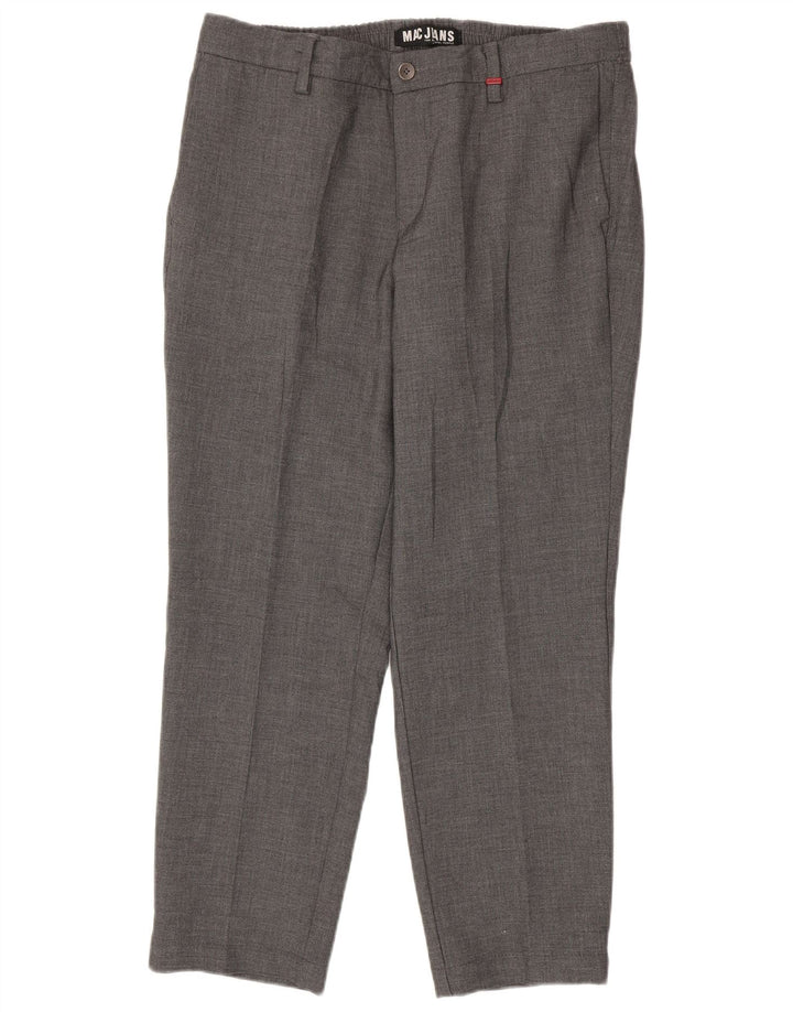 Pantaloni chino dritti da uomo Mac W38 L28 poliestere grigio