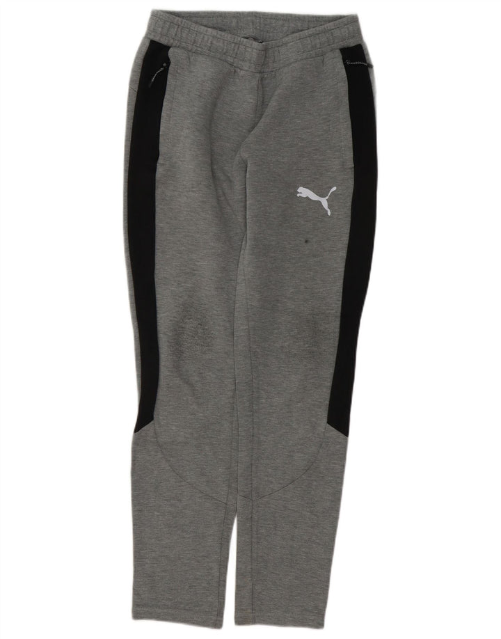 Pantaloni da tuta da uomo Puma Small in cotone color block grigio