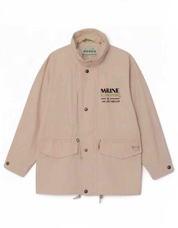 Giacca utility con cappuccio grafico da uomo Diadora UK 40 Large Bianco sporco