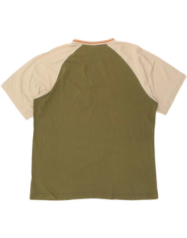 REEBOK T-shirt grafica classica da uomo Top grande in cotone color block verde
