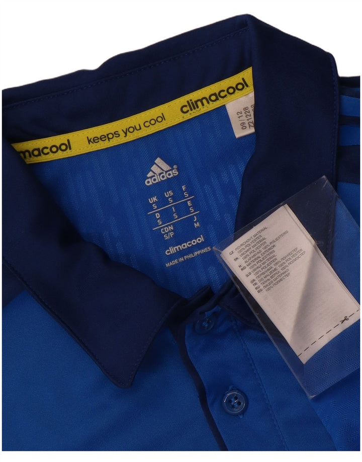 Polo ADIDAS da uomo Climacool Small blu in poliestere color block