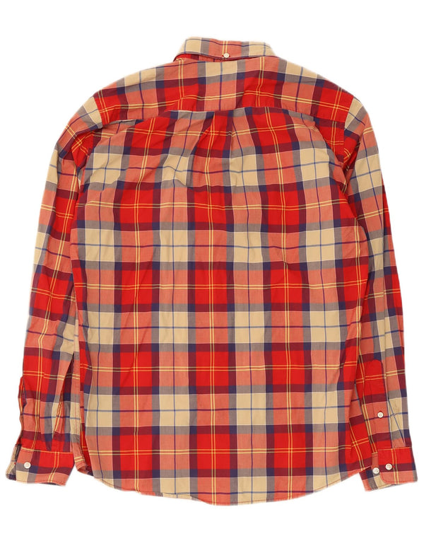 Camicia Barbour da uomo su misura in cotone a quadri rossi medi