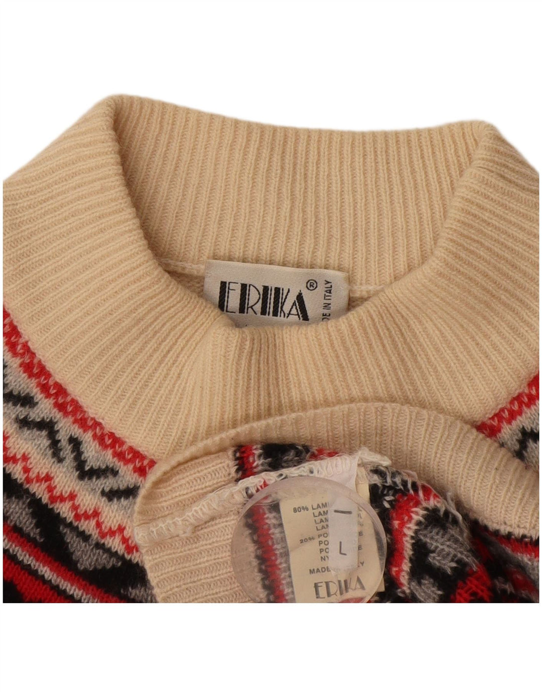 Maglione maglione oversize da donna Erika con collo dolcevita UK 16 grande bianco sporco