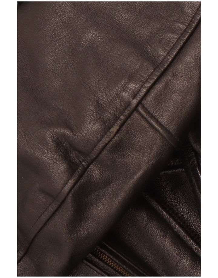 Giacca da motociclista in pelle da uomo VINTAGE UK 36 piccola nera