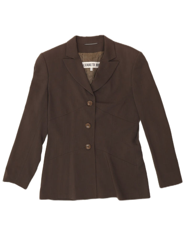 CERRUTI 1881 Womens 3 Button Blazer Jacket IT 42 Medium Brown New Wool