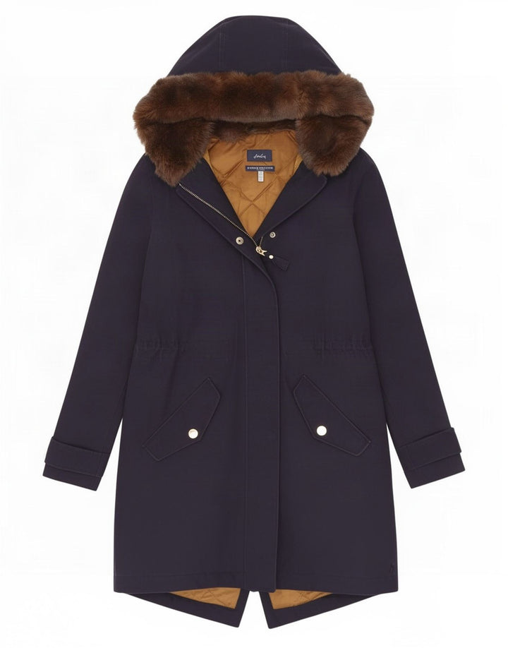 Giacca Parka con cappuccio da donna Jules UK 10 piccola in cotone blu navy