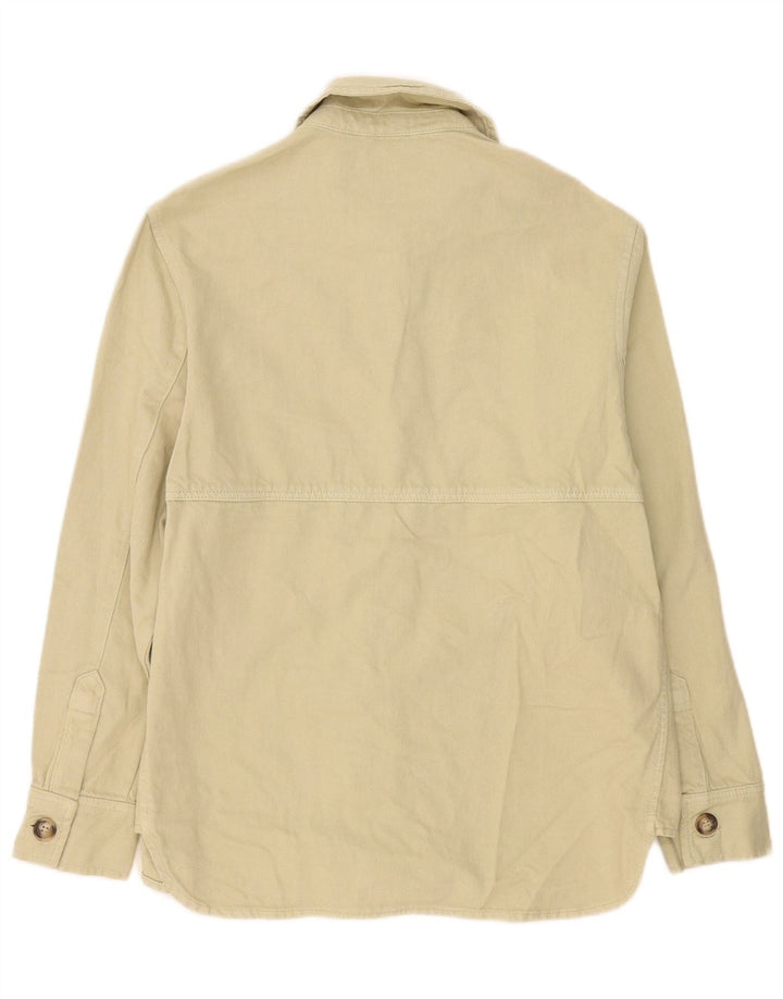 Camicia in denim oversize da donna Zara UK 10 piccola in cotone beige
