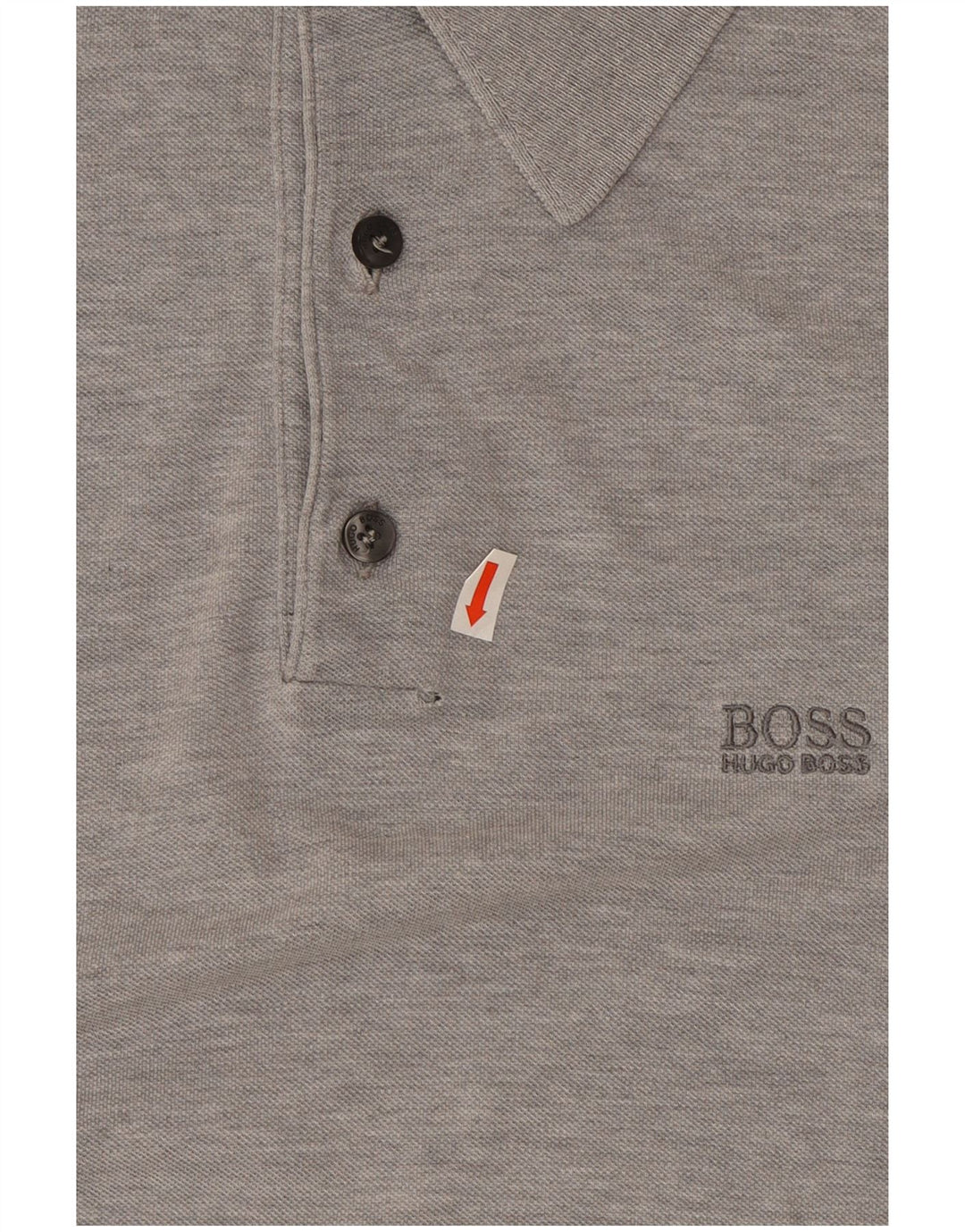 Polo da uomo Hugo Boss in cotone screziato grigio medio