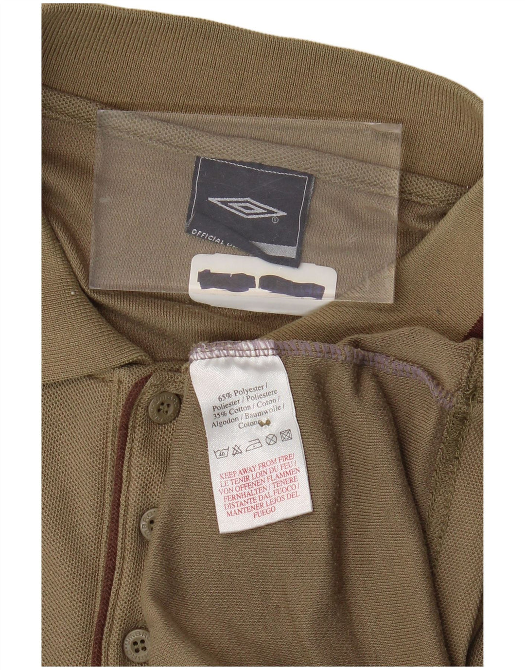 Polo da uomo UMBRO grande in poliestere kaki