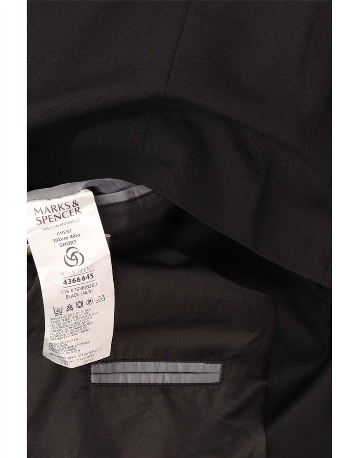 Marks & Spencer Giacca blazer a 2 bottoni da uomo UK 40 Poliestere nero medio