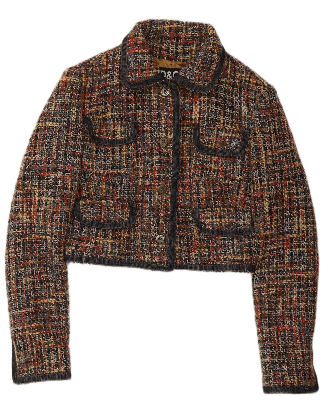 DOLCE & GABBANA Giacca blazer da donna UK 12 media multicolore screziata