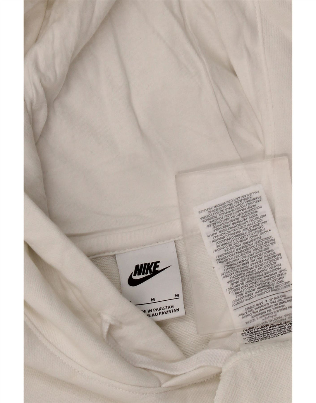 Maglia con cappuccio Nike da uomo in cotone bianco medio