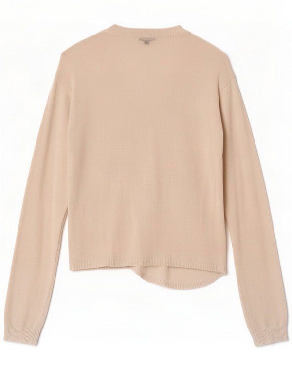 Hobbs maglione cardigan da donna UK 14 viscosa bianco sporco medio