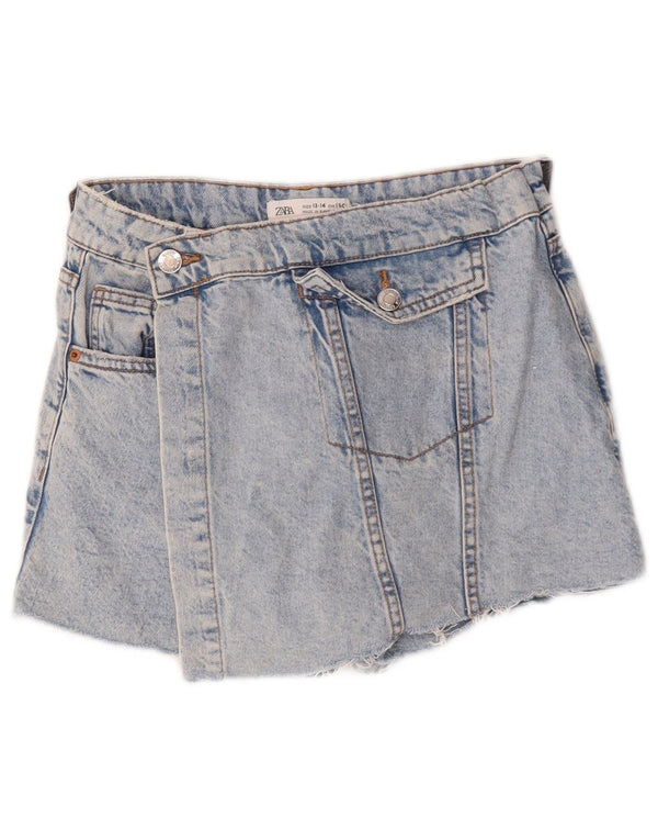 Pantaloncini di jeans per ragazze Zara 13-14 anni W26 Blu Cotone