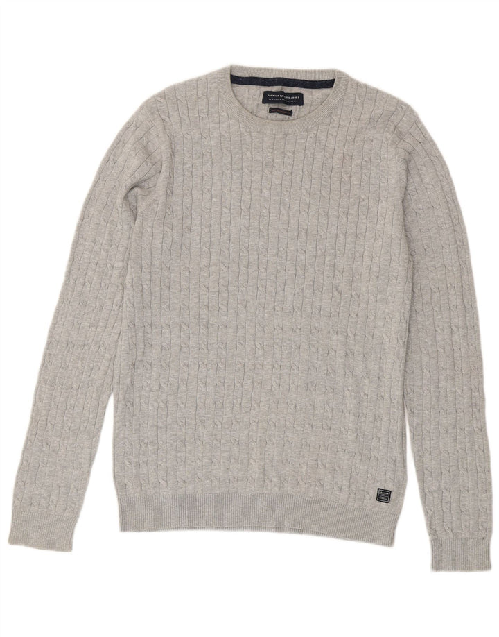 JACK & JONES Maglione maglione girocollo da uomo XL in cotone grigio