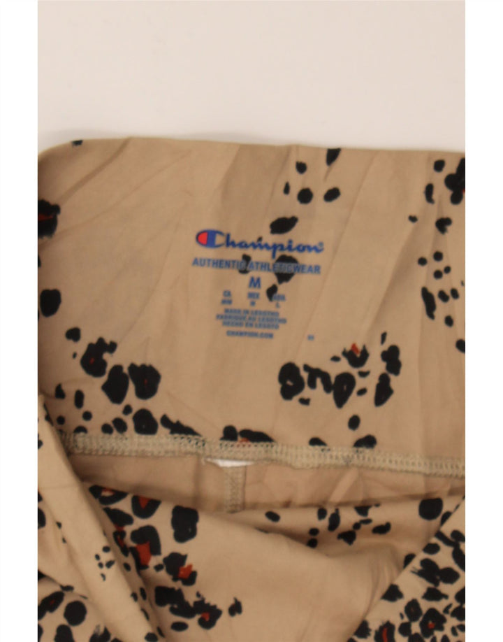 CHAMPION Womens Leggings UK 12 Medium Beige Animal Print Vintage Champion and Second-Hand Champion from Messina Hembry 