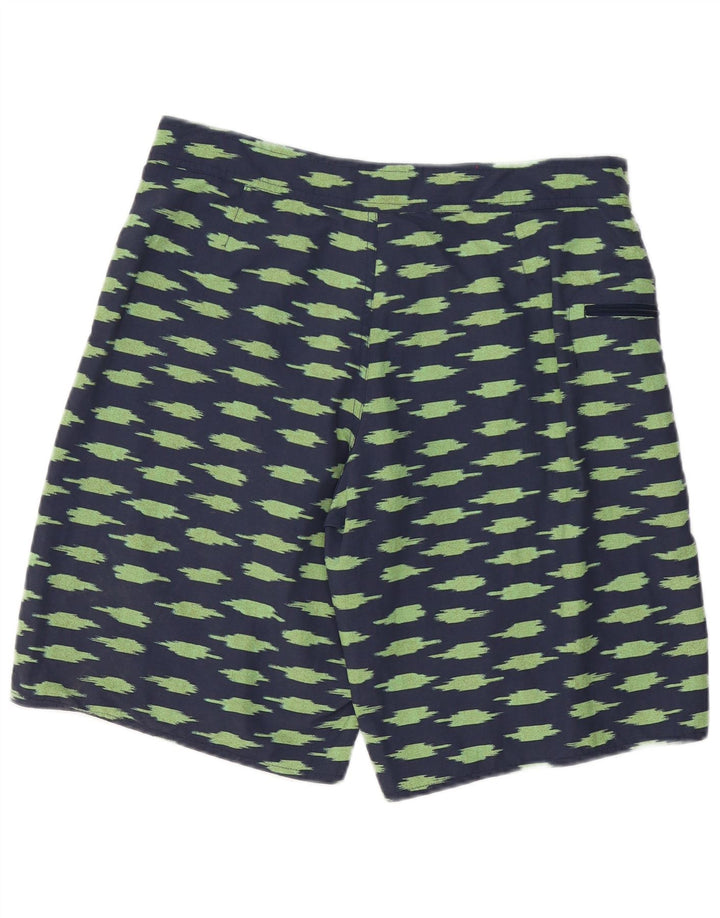Patagonia Pantaloncini da bagno da uomo con motivo astratto, grandi in poliestere blu navy