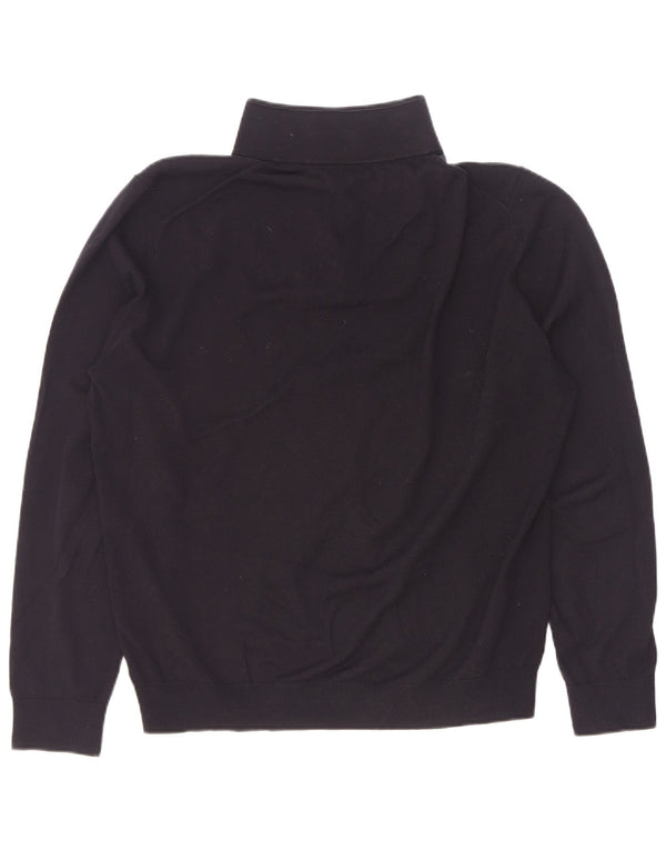 Maglione Reiss da uomo con zip e collo XL in lana nera