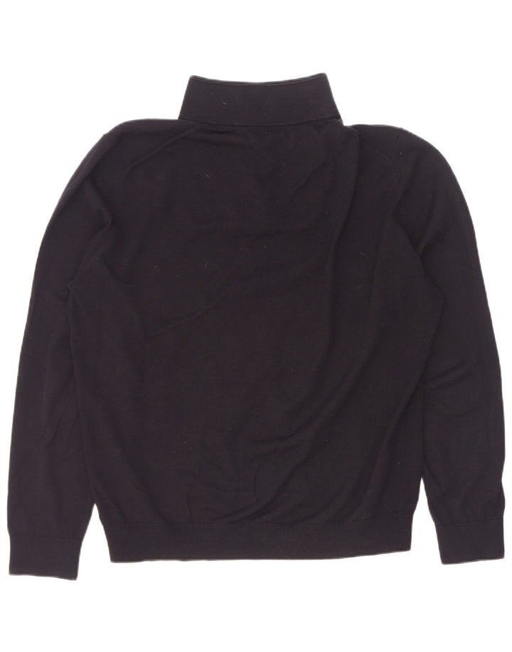 Maglione Reiss da uomo con zip e collo XL in lana nera