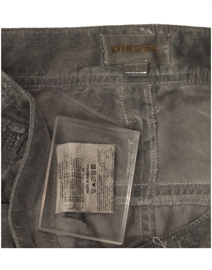 Pantaloni casual slim da donna Diesel W28 L31 poliestere mimetico grigio