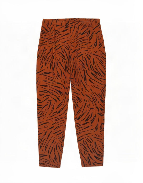 Pantaloni da donna Marks & Spencer UK 14 Large W32 L29 Marrone Stampa animalier