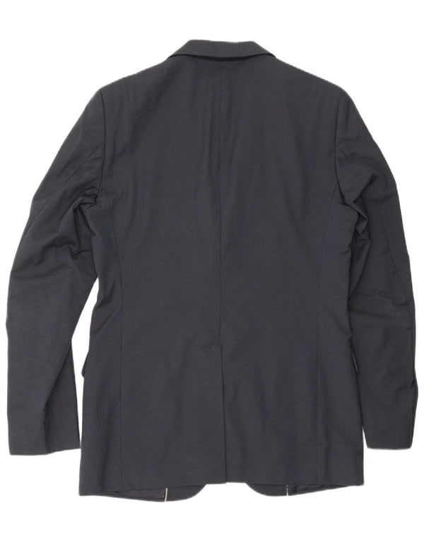 Giacca blazer da uomo a 2 bottoni Massimo Dutti EU 48 gessato medio blu navy