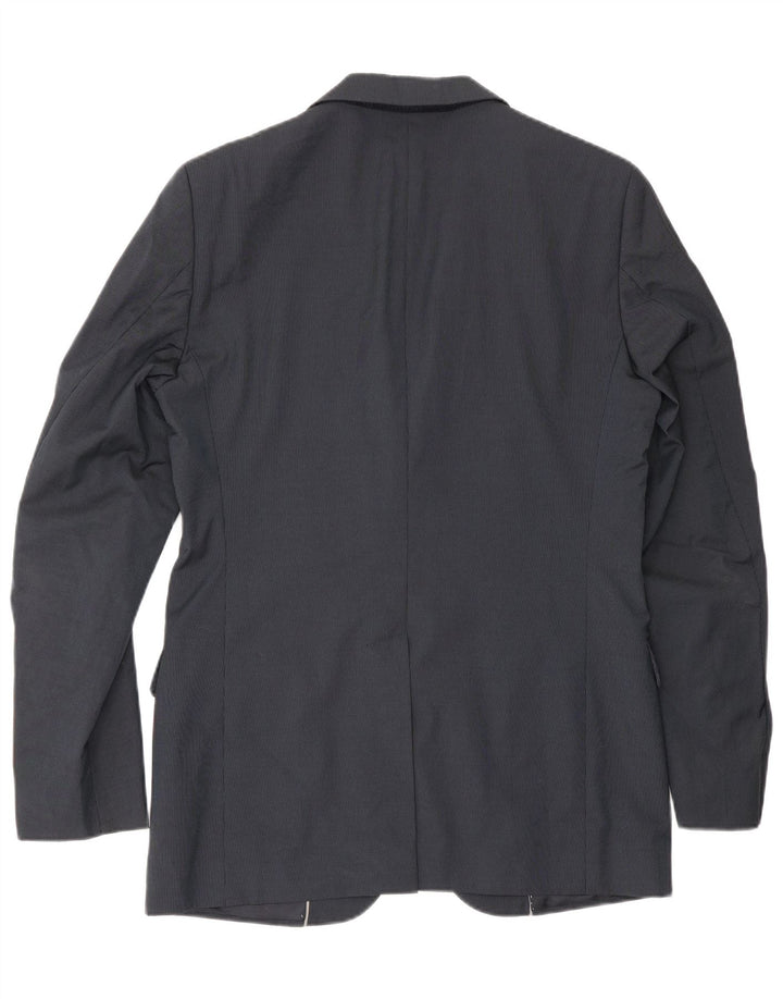 Giacca blazer da uomo a 2 bottoni Massimo Dutti EU 48 gessato medio blu navy