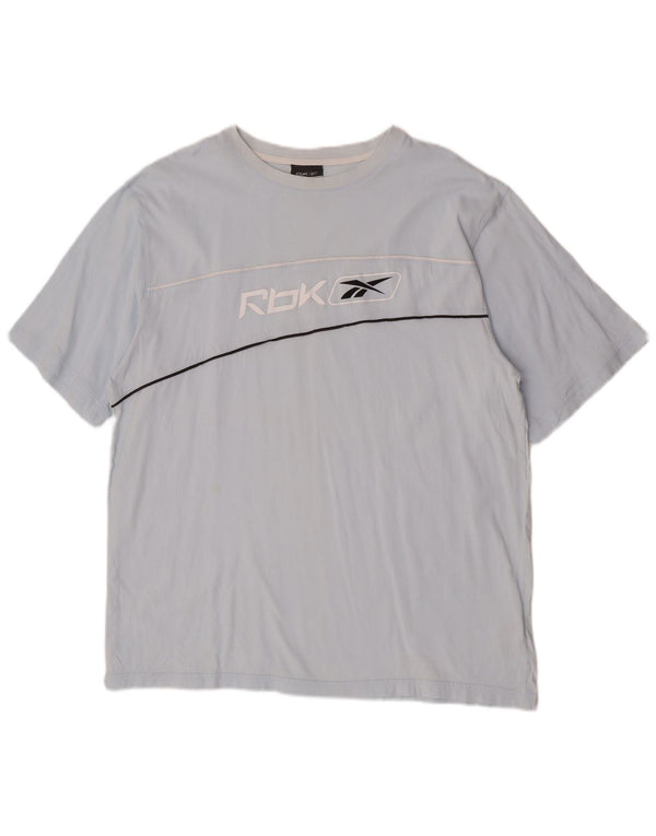 T-shirt grafica da uomo Reebok Top 2XL in cotone blu