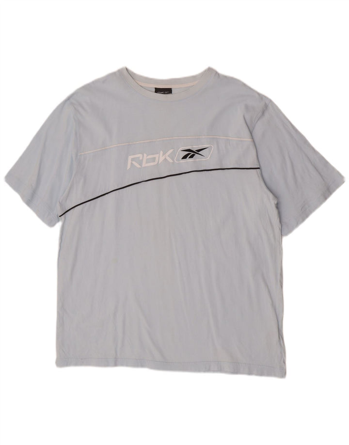 T-shirt grafica da uomo Reebok Top 2XL in cotone blu