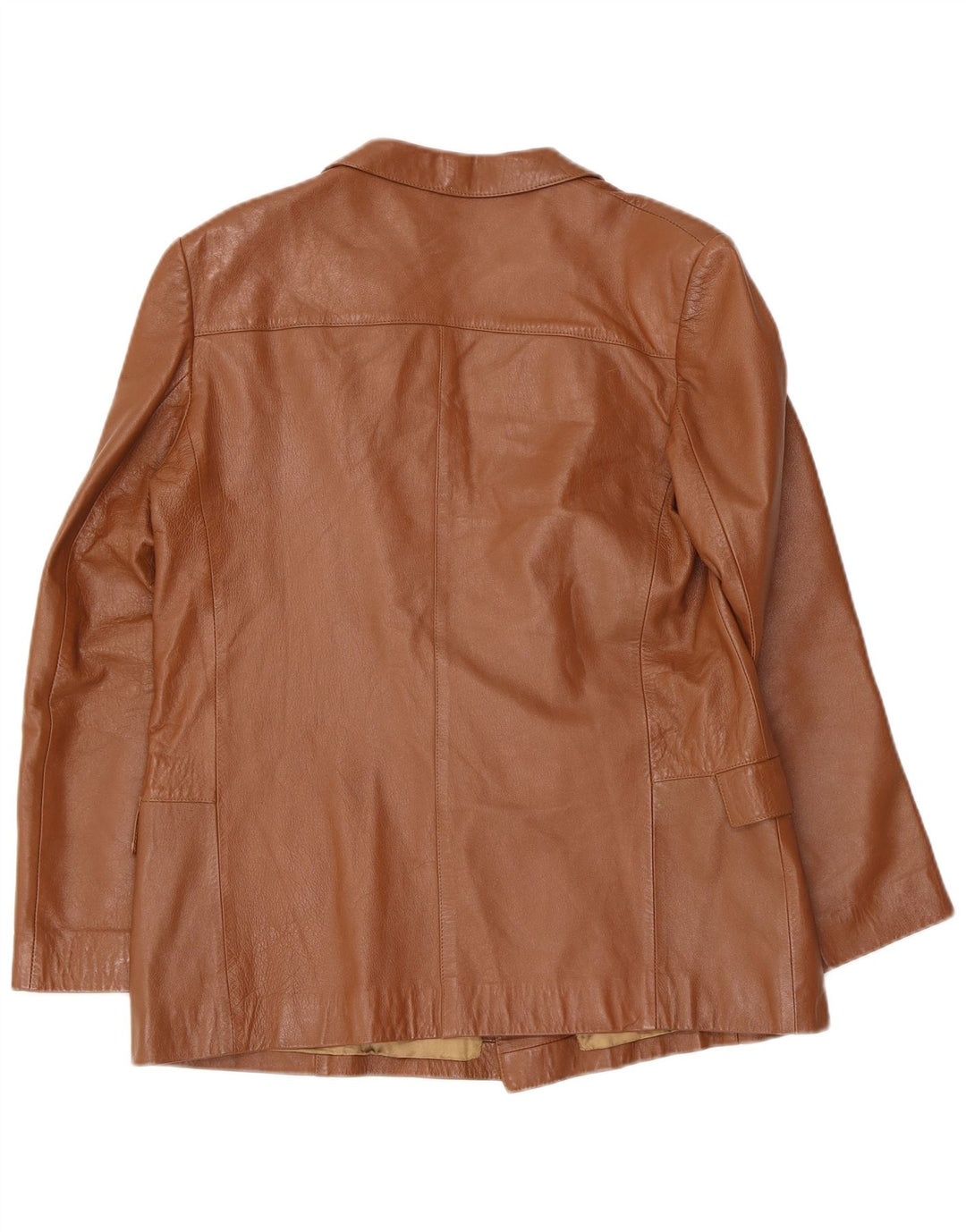 Giacca Blazer in Pelle Doppio Petto da Donna Anfor IT 44 Marrone Medio