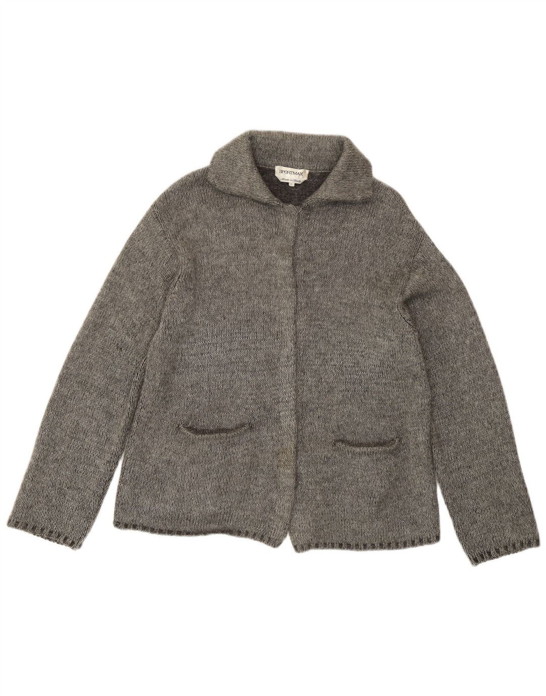 Maglione cardigan da donna Sportmax UK 16 grande grigio