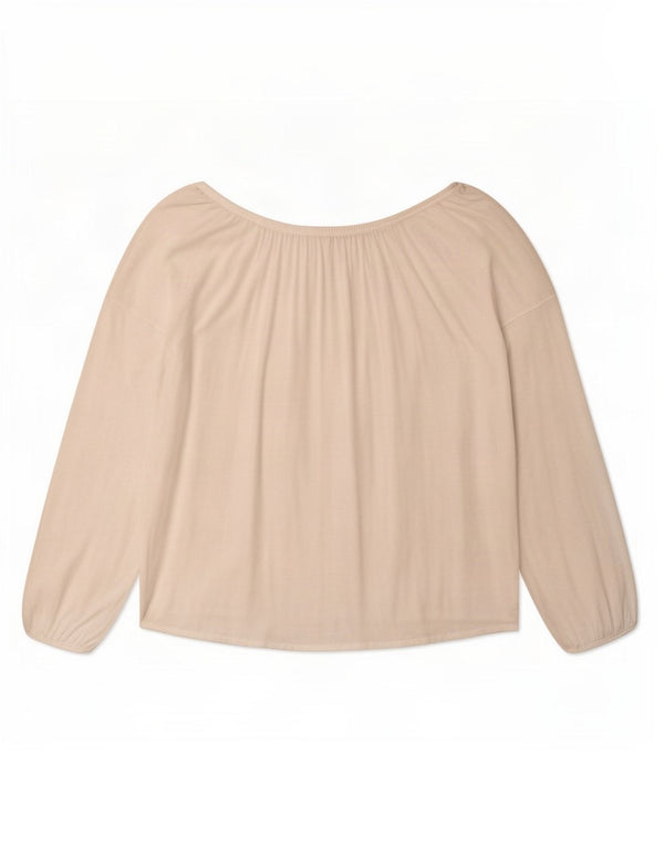 Benetton Womens Oversized Off Shoulder Top UK 16 Large White Viscose