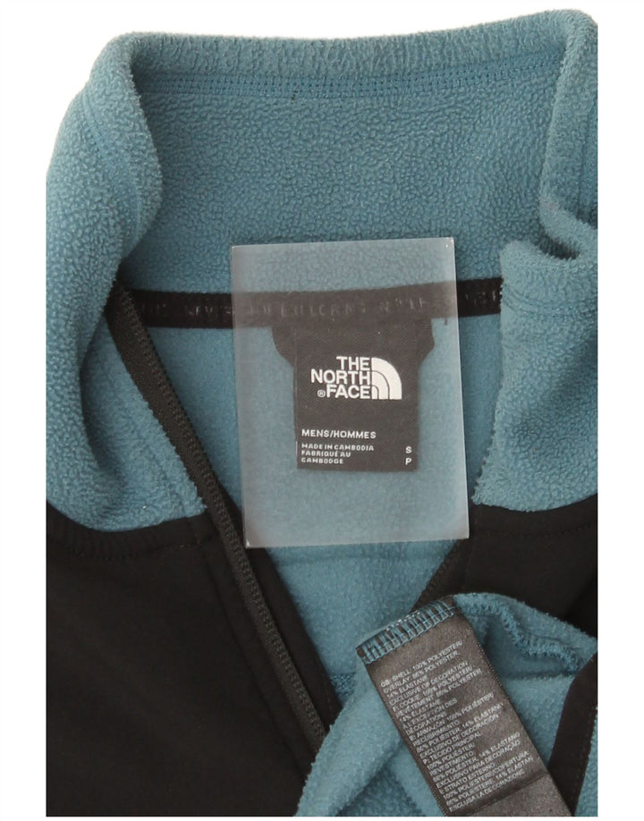 Maglione in pile da uomo con zip e collo The North Face piccolo blu in poliestere color block