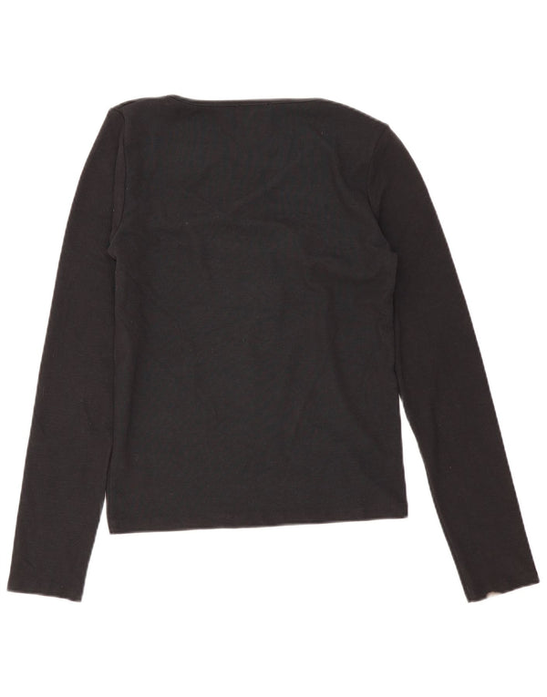 Top Zara da donna a maniche lunghe UK 14 grande nero