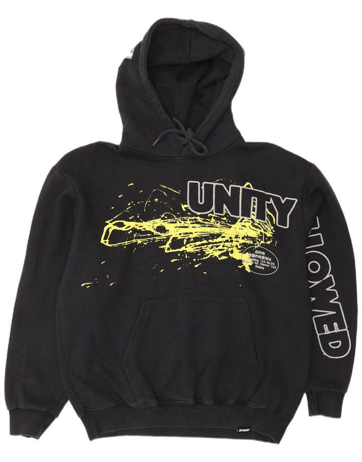 Maglione con cappuccio grafico da uomo PULL & BEAR medio nero