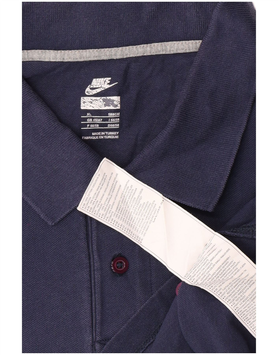 Polo Nike da uomo XL in cotone blu navy
