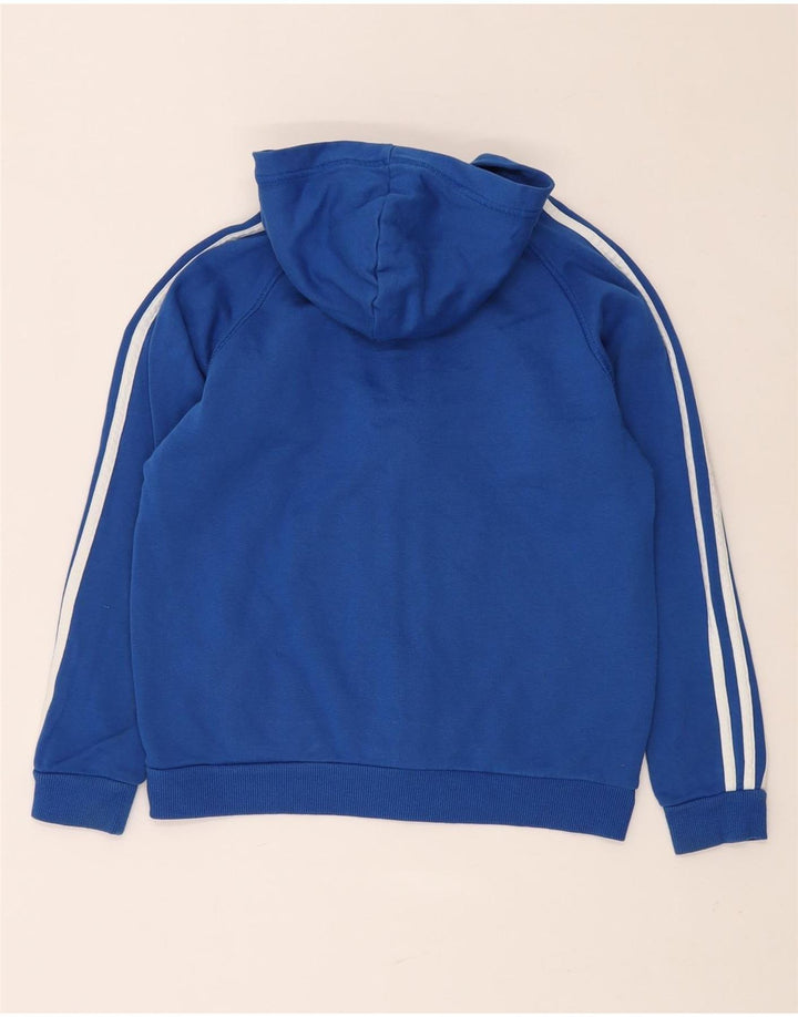 Maglione con cappuccio e zip ADIDAS per ragazzi 11-12 anni in cotone blu