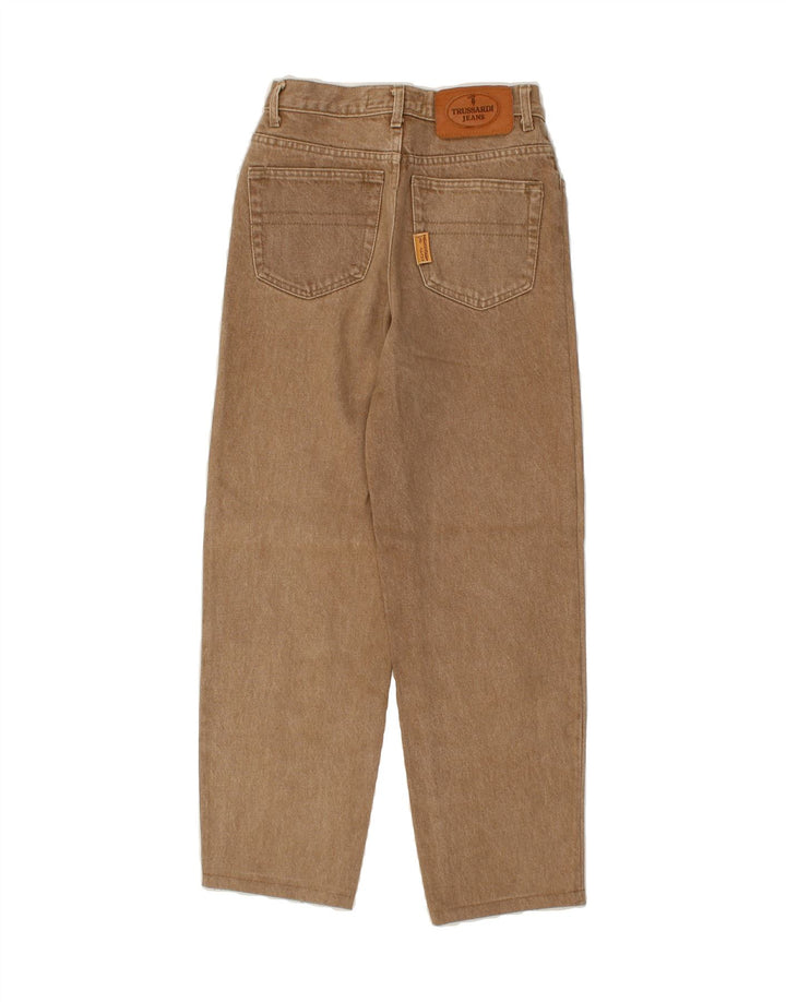 TRUSSARDI Womens Tapered Jeans W26 L26 Brown Cotton Vintage Trussardi and Second-Hand Trussardi from Messina Hembry 