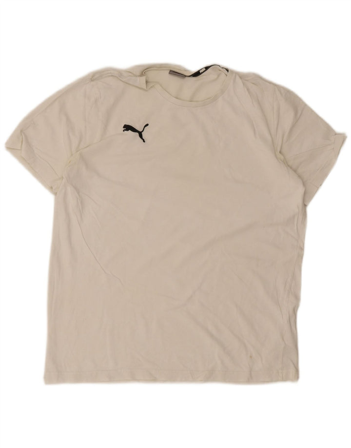 T-shirt da uomo Puma Top Large in cotone bianco